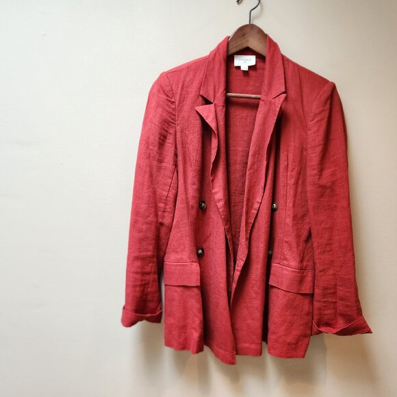 EVERLY linen blend red blazer jacket / S - Picture 1 of 6